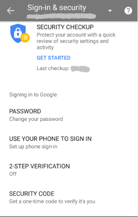 Sign In & Security