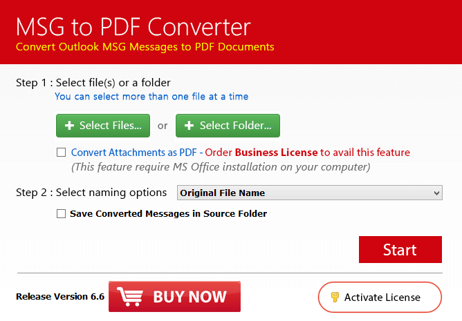Outlook Messages to PDF Converter