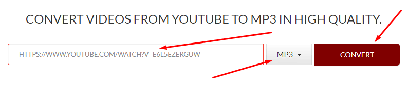 Covert YouTube to MP3 - Paste the URL to convert