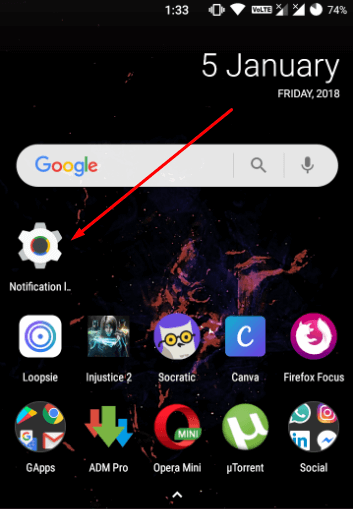 Notification Log on Home Screen