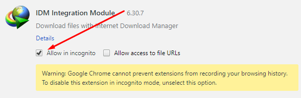 Google Chrome Incognito Mode Browsing with Extensions