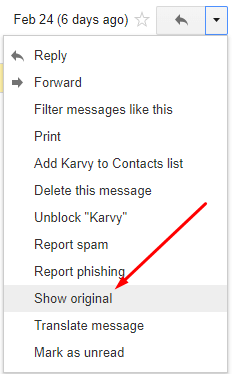 How to Trace IP Address in Gmail - Click Show Original Option