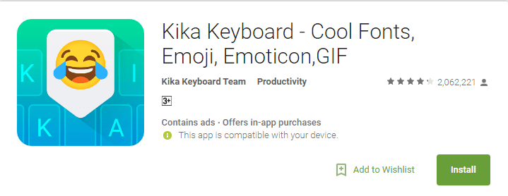 Kika Emoji Keyword