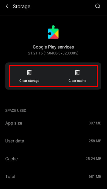 Your Device Isn't Compatible with this version - Google Play Service Clear storage