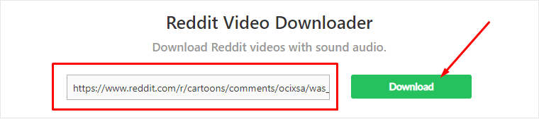 Paste video link and click download button