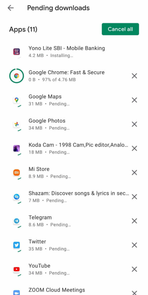 Update all apps Android