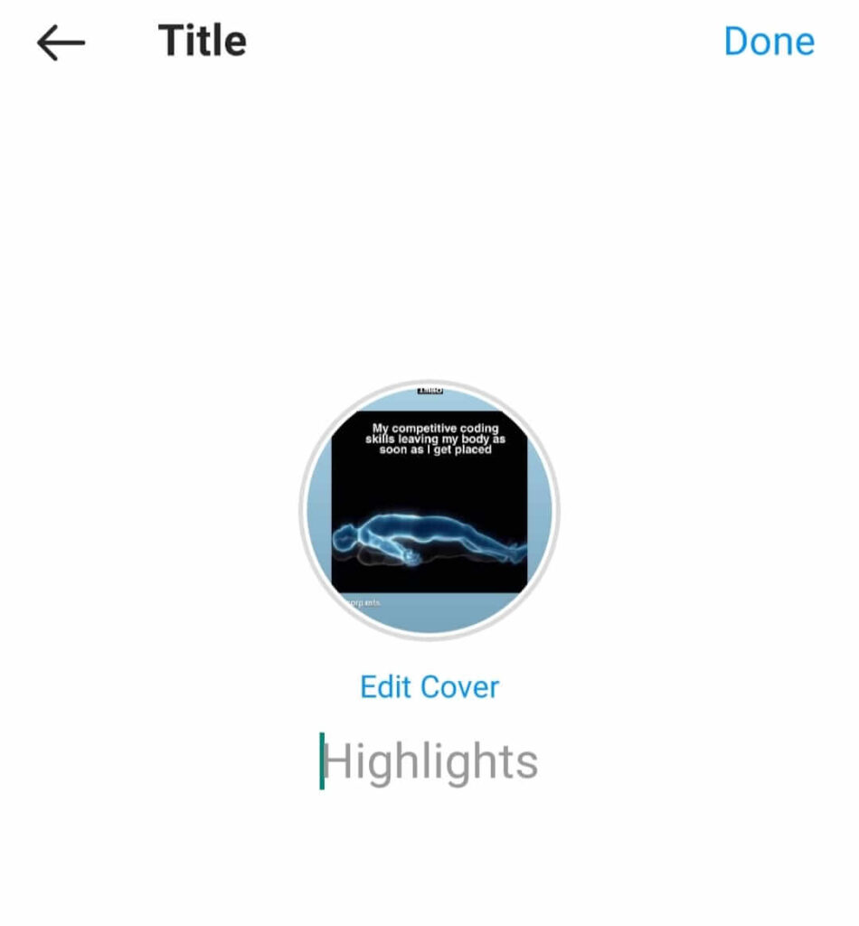 Edit name and cover of Instagram story highlights