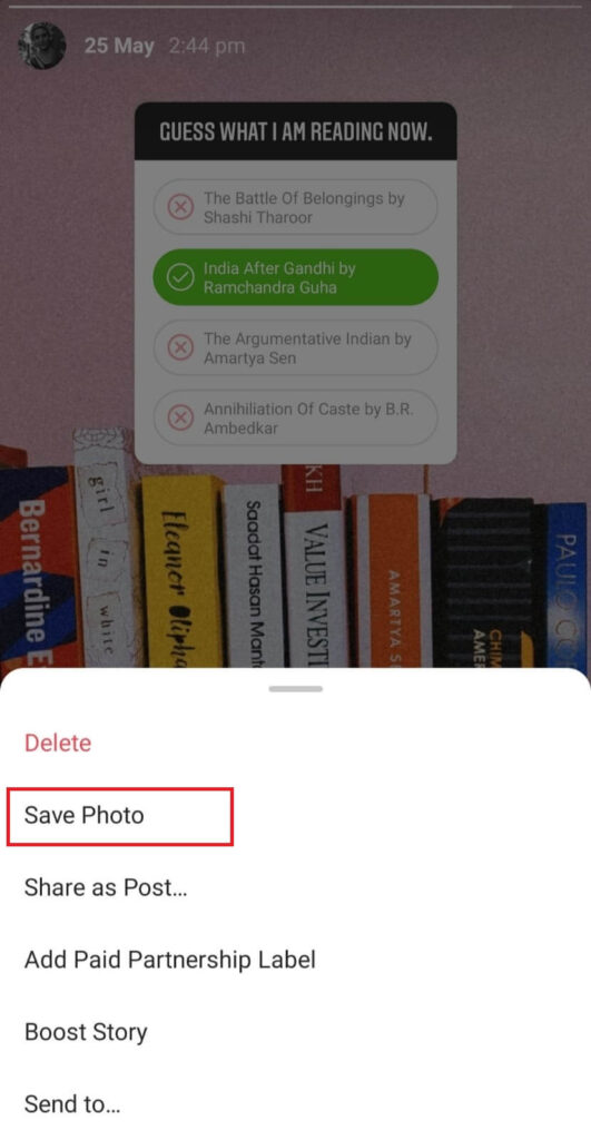 Save Photo option for old Instagram stories