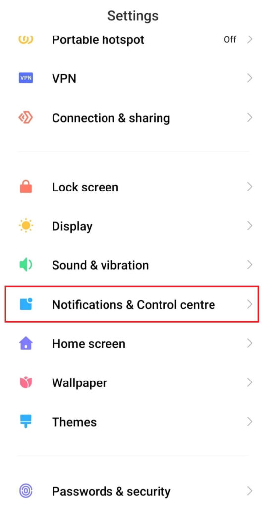 Android settings