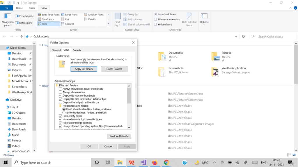 using file explorer to disable image preview thumbnails