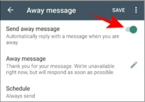 Auto reply using away messages