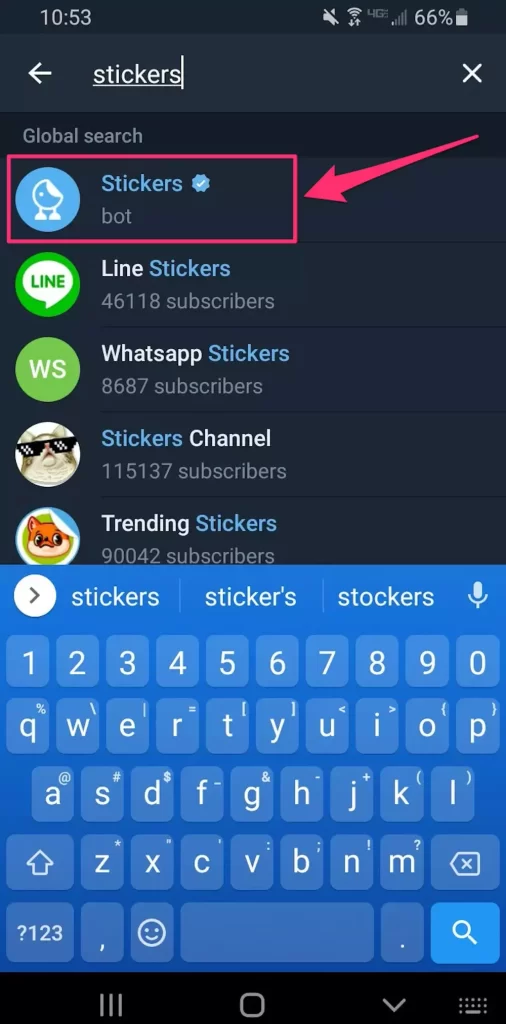 Stickers bot in telegram