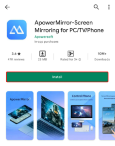 apowermirror, tool to mirror android screen