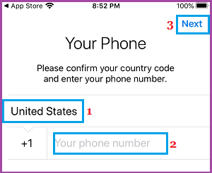 confirm your phone number