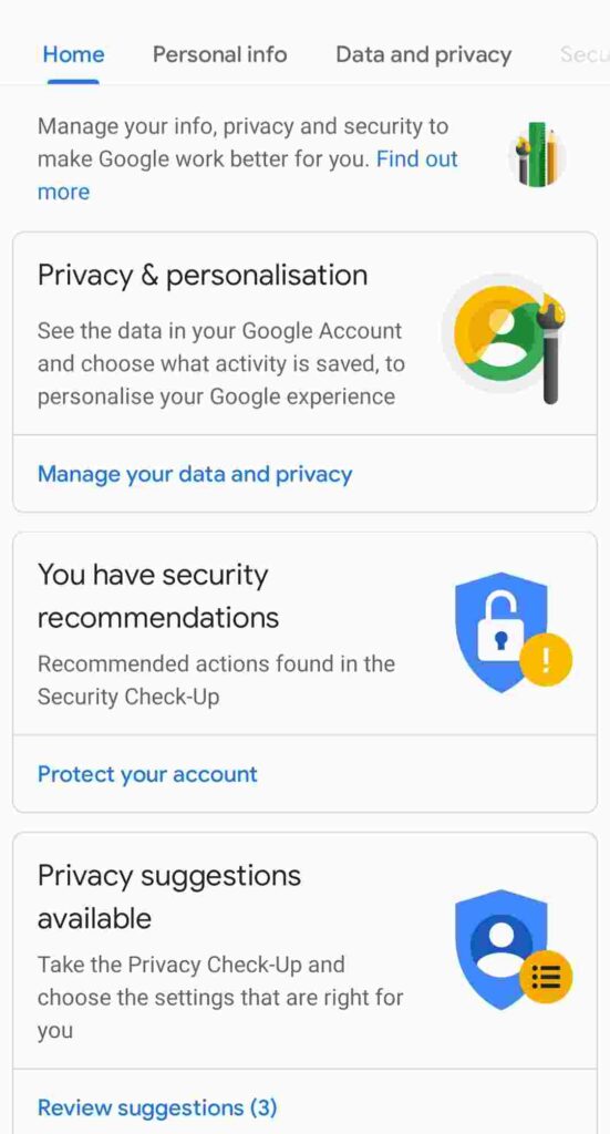 data and privacy google pay