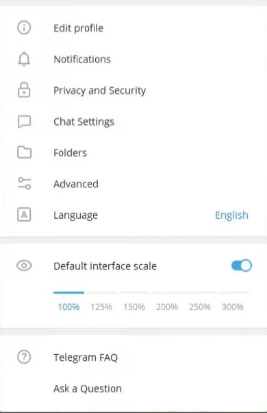 Telegram Advanced Option on Desktop App