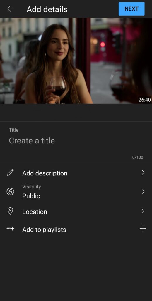 configure YouTube video on app