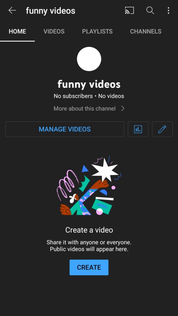 Click on the edit/pencil icon to change your YouTube profile picture