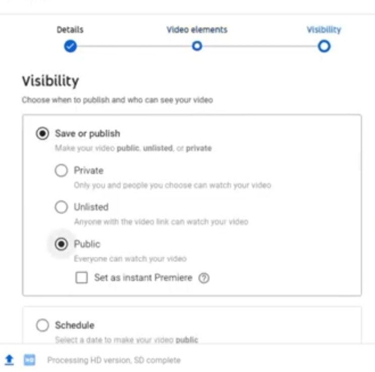 Change the default visibility settings to make YouTube videos private during upload