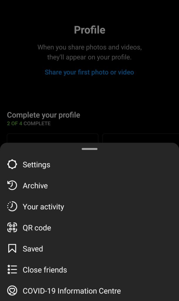 To share Instagram photos to Twitter open Instagram settings