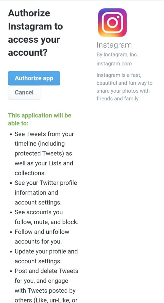 Authorise Instagram to link with Twitter, so it can automatically share Instagram photos to Twitter as a link.