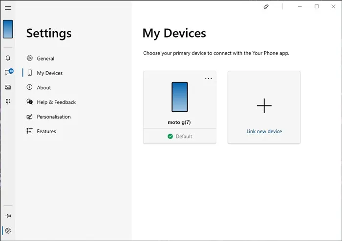 Share files between android and windows using your phone app