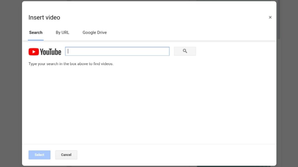 Use the inbuilt YouTube search bar to locate your video