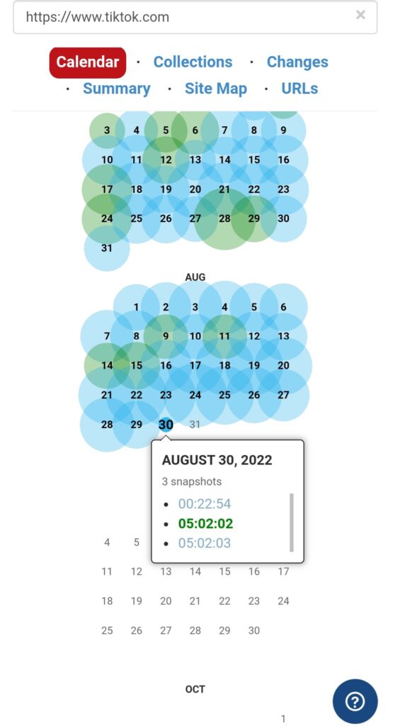 Choose the last visited date on the calendar and select any time slot of that date.