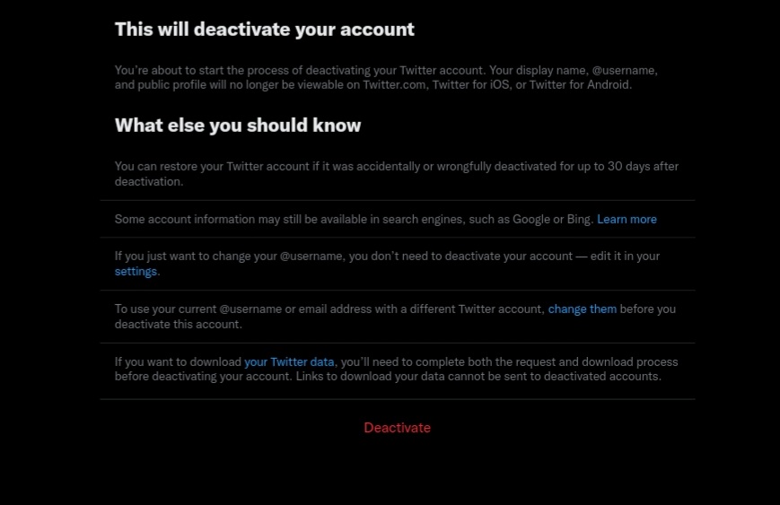 Deactivate your Twitter account.