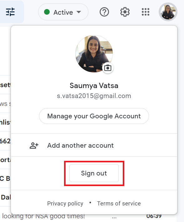 logout of gmail account on desktop