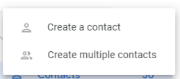 Click on create multiple contacts. 