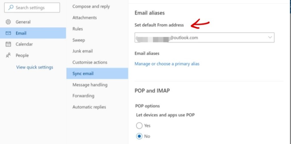 Enter the default email for the newly created Outlook signature.  
