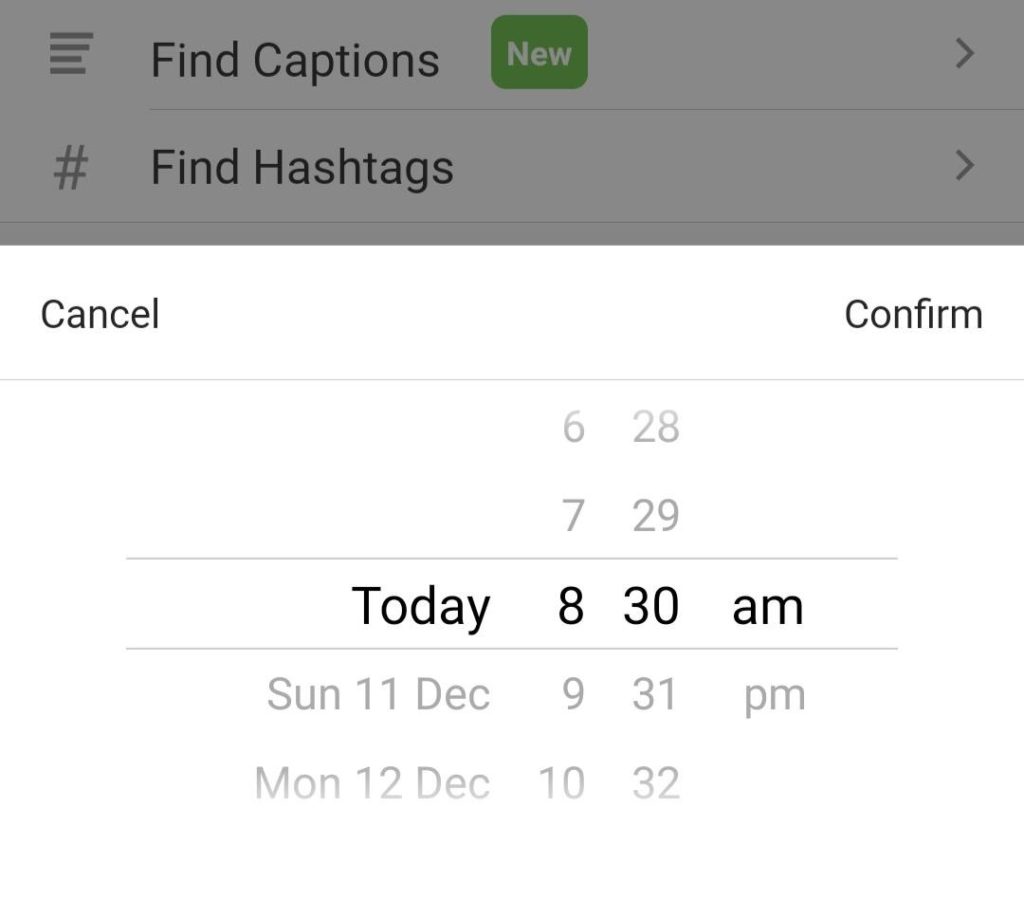 Set the time and time zone to schedule Instagram reels in advance