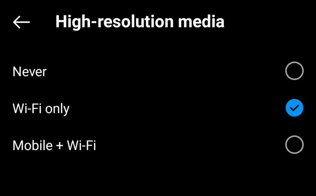 Select the high resolution media
