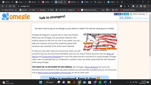 The most popular website for chatting with strangers online
