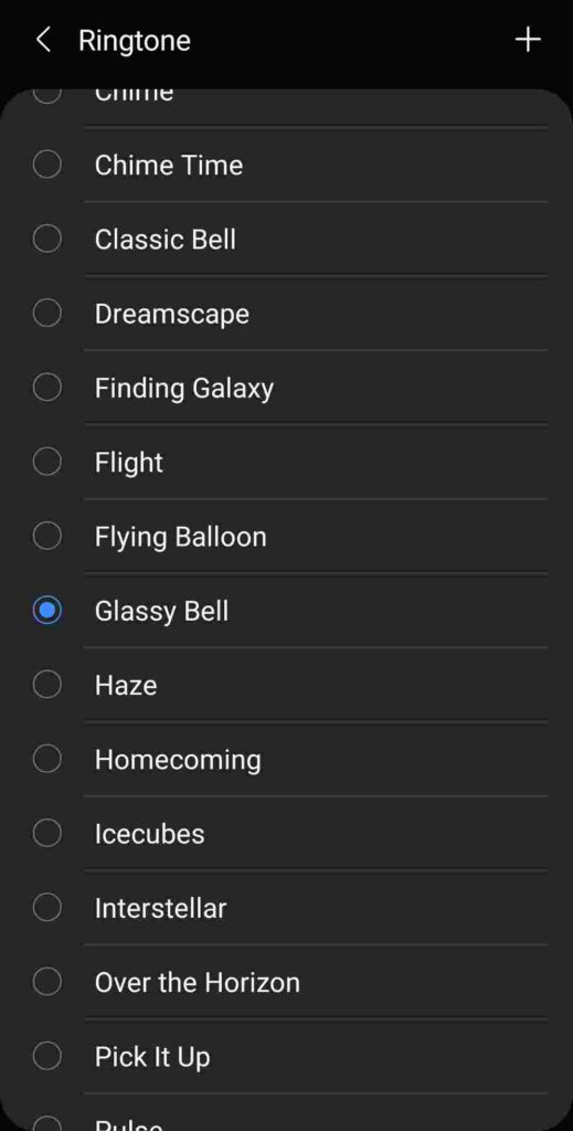 Set the Ringtone from the default list
