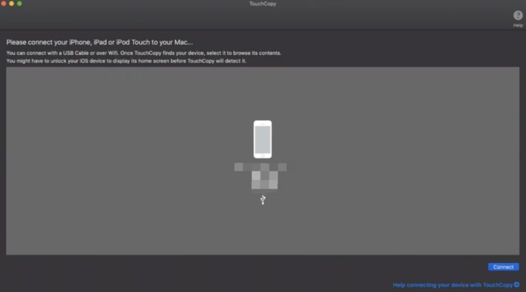 Connect your iPhone to any desktop using a USB cable, and turn on the TouchCopy App on the computer.
