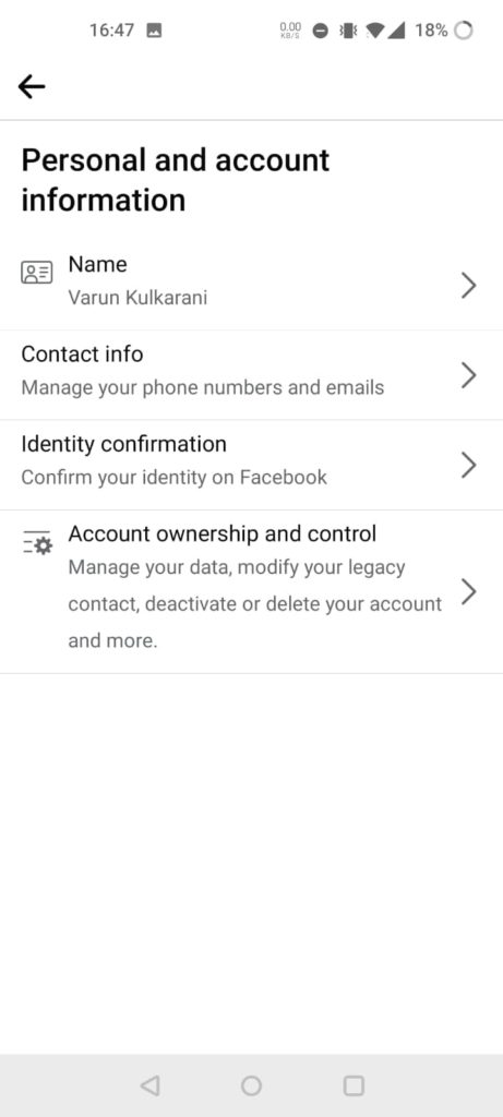 Select account ownership and control
