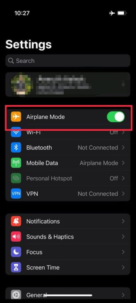 Use airplane mode to Charging on Hold on iPhone