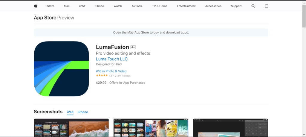 LumaFusion editing app