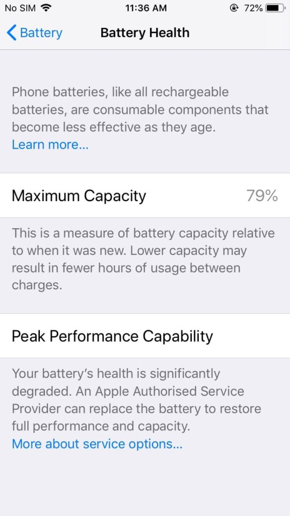 Find how old is my phone using battery health