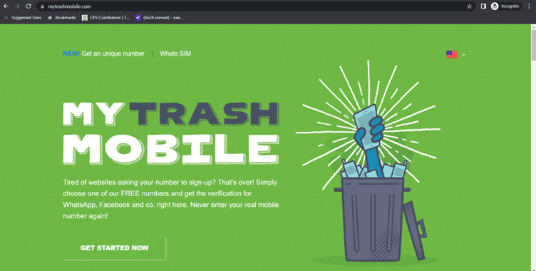 MyTrashMobile: Secure Way to Receive SMS Without Using Phone Number