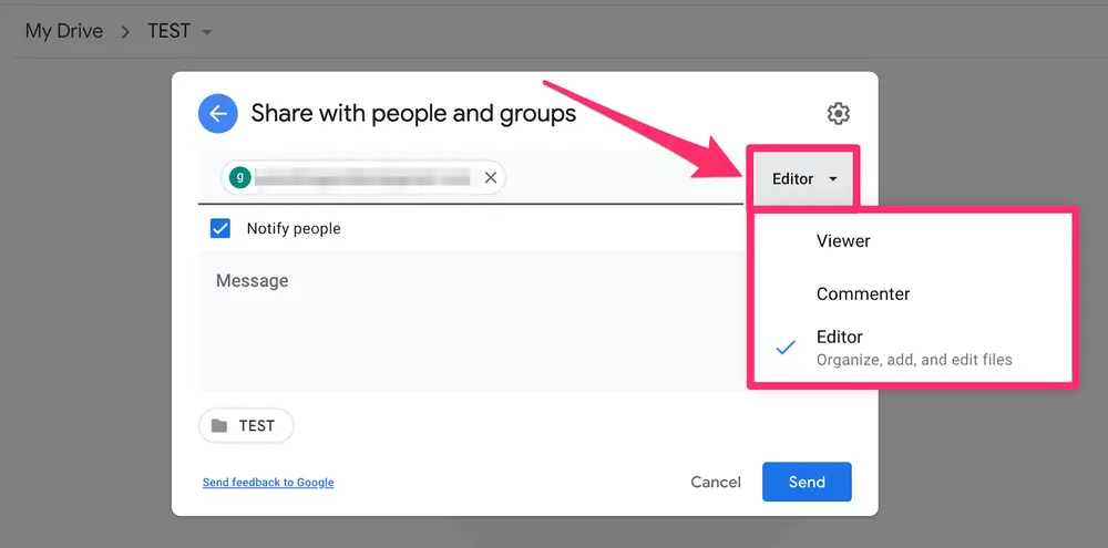 Sharing a Folder in Google Drive on the Desktop