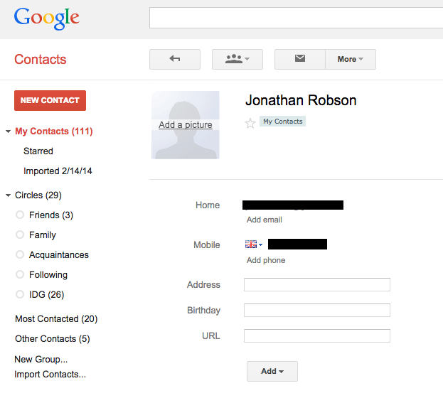 Add Birthday To Your Google Contacts