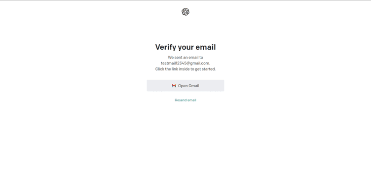 Verify your mail to create account on chatgpt