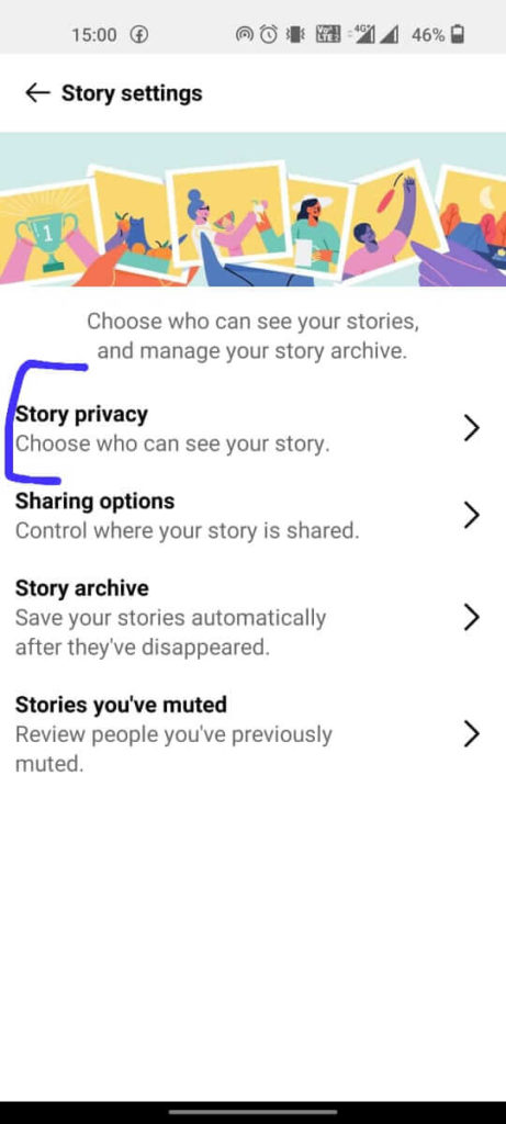 Facebook story privacy settings