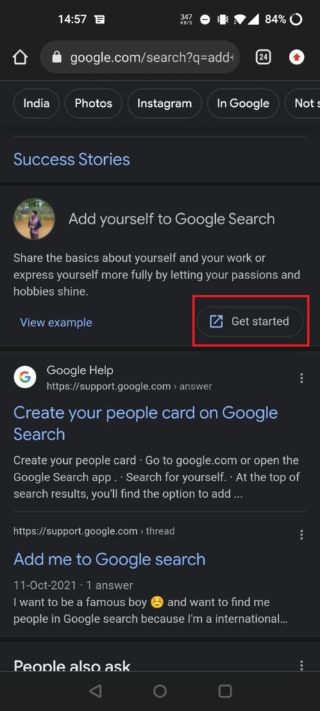 Make your google card