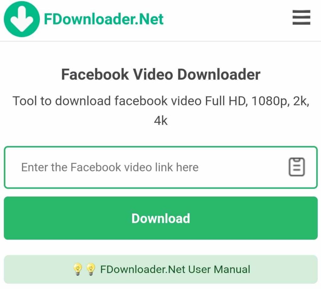 Download Facebook videos as audio from Fdownloader.net 