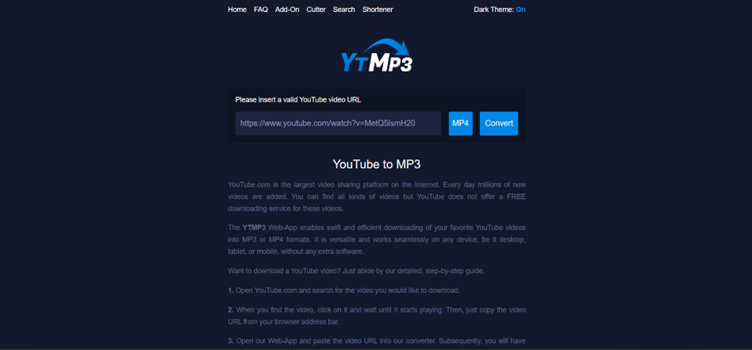 Convert videos to MP4 by pasting link