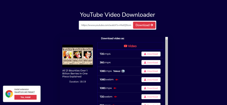 Download youtube videos as MP4